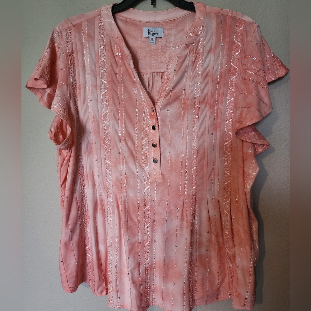 Kim Rogers Womens Short Sleeve Top